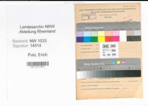Entnazifizierung Erich Putz , geb. 19.05.1920 (Polizeianwaerter)