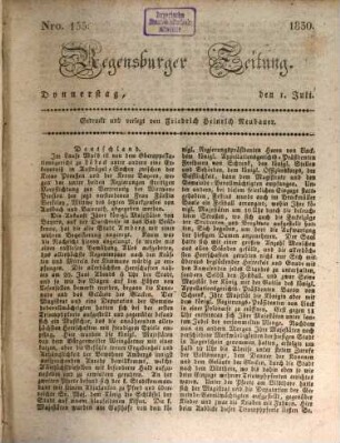Regensburger Zeitung. 1830,2 = Jg. 9