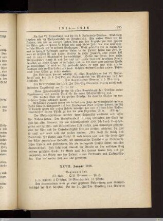 XXVII. Januar 1916