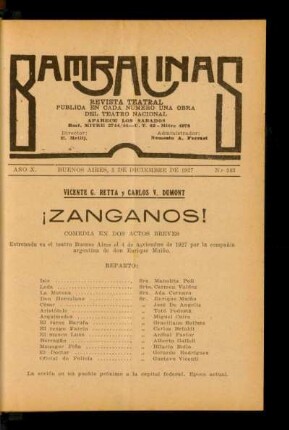 ¡Zangano! : comedia en dos actos