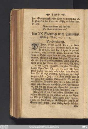 Am XX Sonntage nach Trinitatis. Evang. Matth. 22, 1 - 14.
