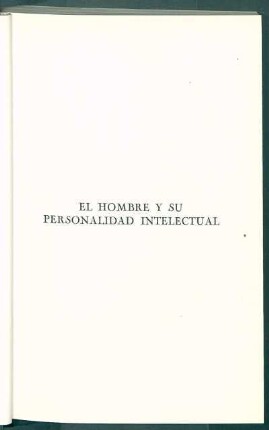 El hombre y su personalidad intelectual