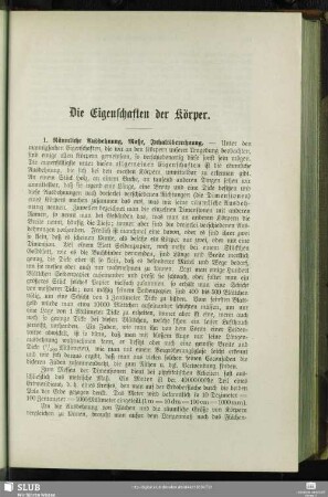 Die Eigenschaften der Körper.