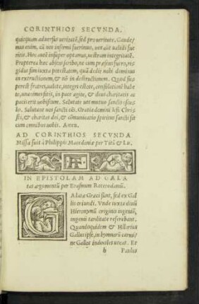 In Epistolam Ad Galatas argumentum per Erasmum Roterodamum.