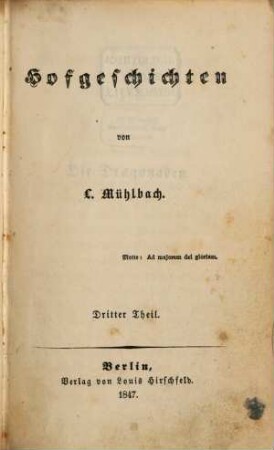 Hofgeschichten : historischer Roman, 3