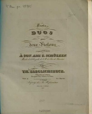 3 Duos : pour 2 violons ; oeuv. 11