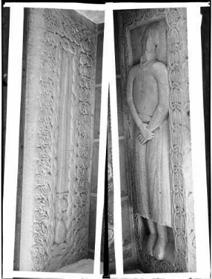 Wölchingen Evangelische Johanniter Kirche Grabdenkmal eines Mannes sowie eine Grabplatte mit Schwert (11./12. Jahrhundert)