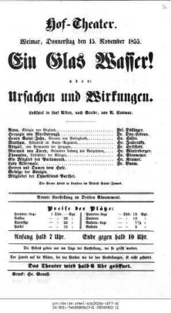 Ein Glas Wasser! oder: Ursachen und Wirkungen