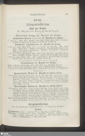 XVIII. Kriegsministerium