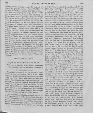 Winer, G. B.: Grammatik des biblischen und targumischen Chaldaismus. 2. Aufl.. Für akademische Vorlesungen. Leipzig: Wöller 1842 (Beschluss von Nr. 27)