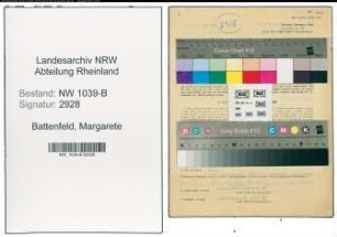 Entnazifizierung Margarete Battenfeld , geb. 18.09.1899 (Angestellte)
