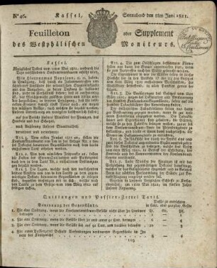 No. 46, Sonnabend den 8ten Juni 1811