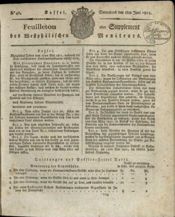No. 46, Sonnabend den 8ten Juni 1811