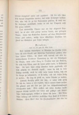 Dresden, vom 11. bis zum 31. Mai 1826.