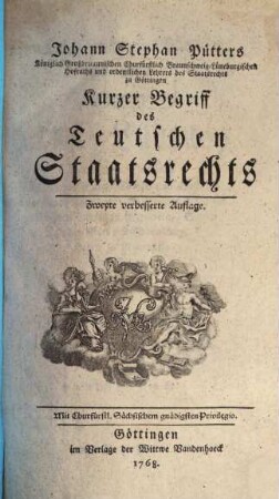 Johann Stepan Pütters Kurzer Begriff des Teutschen Staatsrechts