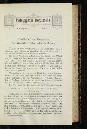 Fürstbischof und Volksschule