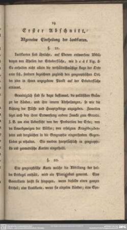 Erster Abschnitt. Allgemeine Eintheilung des Landkarten