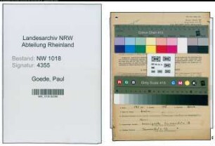 Entnazifizierung Paul Goede , geb. 19.01.1920 (Schlosser)
