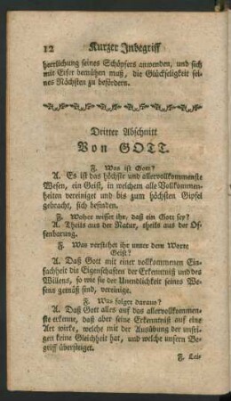 Dritter Abschnitt. Von GOTT