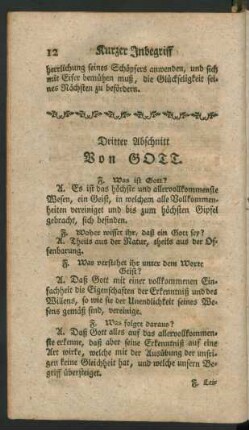 Dritter Abschnitt. Von GOTT