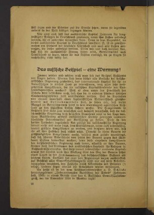 Das russische Beispiel - eine Warnung!