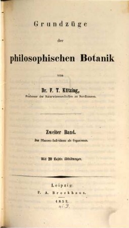 Grundzüge der philosophischen Botanik, 2. Das Pflanzen-Individuum als Organismus