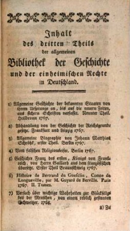 Carl Renatus Hausens Allgemeine Bibliothek der Geschichte und der einheimischen Rechte in Deutschland, 1,3