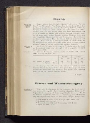Wasser und Wasserversorgung