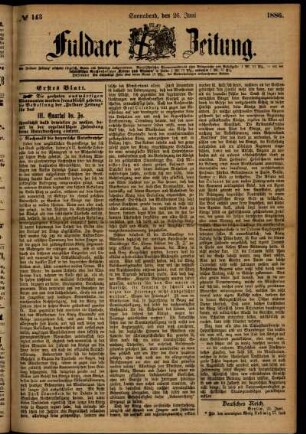 Ausgabe vom Samstag, den 26. Juni 1886.