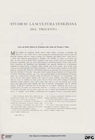 14: Studii su la scultura veneziana del trecento, [1]