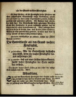 Die Gottesfurcht als den Grund wahrer Freudigkeit.