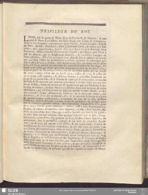 Privilege Du Roy