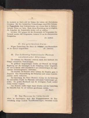 47. Die griechischen Kurse.