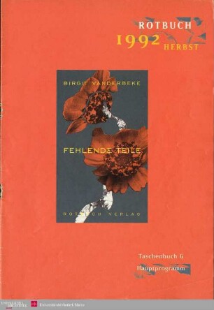 Programmvorschau Rotbuch Herbst 1992