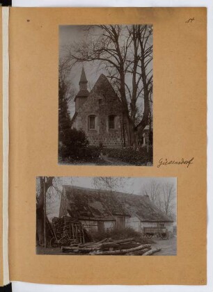 Kirche Giesensdorf, Berlin-Lichterfelde / Bauernhof, Berlin-Lichterfelde: Ansichten (aus: Skizzen- und Fotoalbum 29)