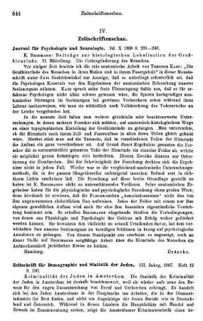 644-646, IV. Zeitschriftenschau