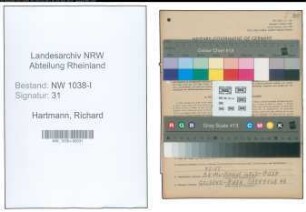 Entnazifizierung Richard Hartmann , geb. 14.02.1920 (Polizeianwaerter)