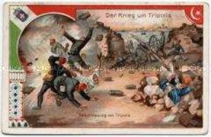 Sammelbild "Beschiessung von Tripolis" der Serie "Der Krieg um Tripolis" (Nr. 2)
