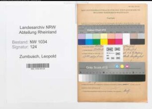 Entnazifizierung Leopold Zumbusch , geb. 00.00.0000 (Oberleutnant)
