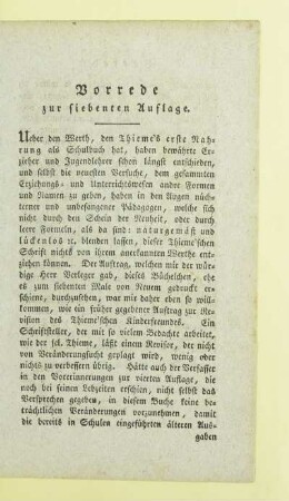 Vorrede zur siebenten Auflage