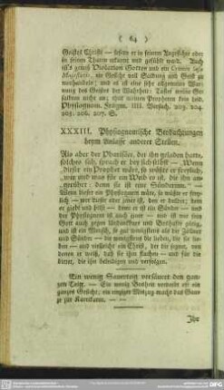 XXXIII. Physiognomische Beobachtungen beym Anlasse anderer Stellen
