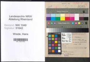 Entnazifizierung Hans Wrede , geb. 03.05.1892 (Wirtschaftsberater)