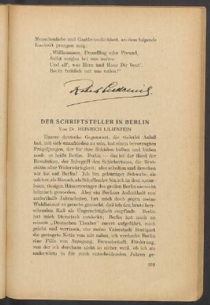 Der Schriftsteller in Berlin