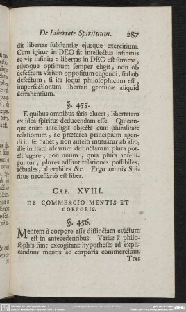 Cap. XVIII. De Commercio Mentis Et Corporis
