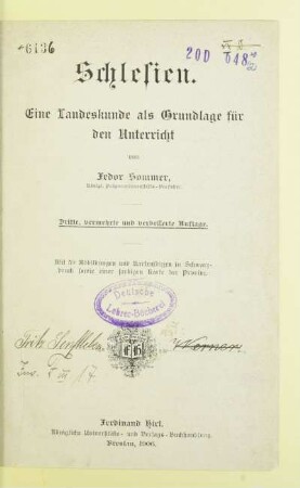 Schlesien : eine Landeskunde als Grundlage für den Unterricht