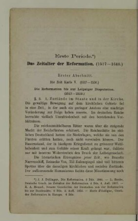 Erste Periode. Das Zeitalter der Reformation (1517-1648)
