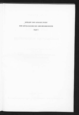 Auf dem Weg zu liturgischer Frömmigkeit : das Werk des Markus Adam Nickel (1800 - 1869) als Höhepunkt pastoralliturgischer Bestrebungen im Mainz des 19. Jahrhunderts