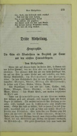 Dritte Abtheilung. Geographie