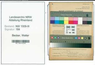 Entnazifizierung Walter Becker , geb. 09.03.1900 (Zwirnmeister)