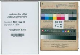 Entnazifizierung Ernst Hoelzmann , geb. 09.06.1902 (Bahnsekretaer)